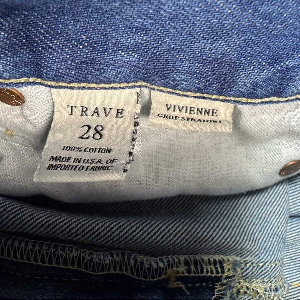 TRAVE Vivienne Cropped Straight-Leg Jeans In Borrowed Time Size 28 - Picture 7 of 12